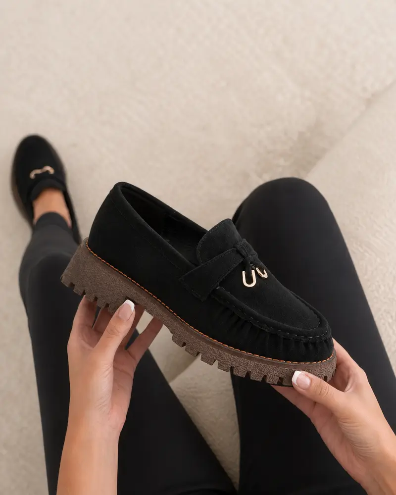 Laura Black Moccasins