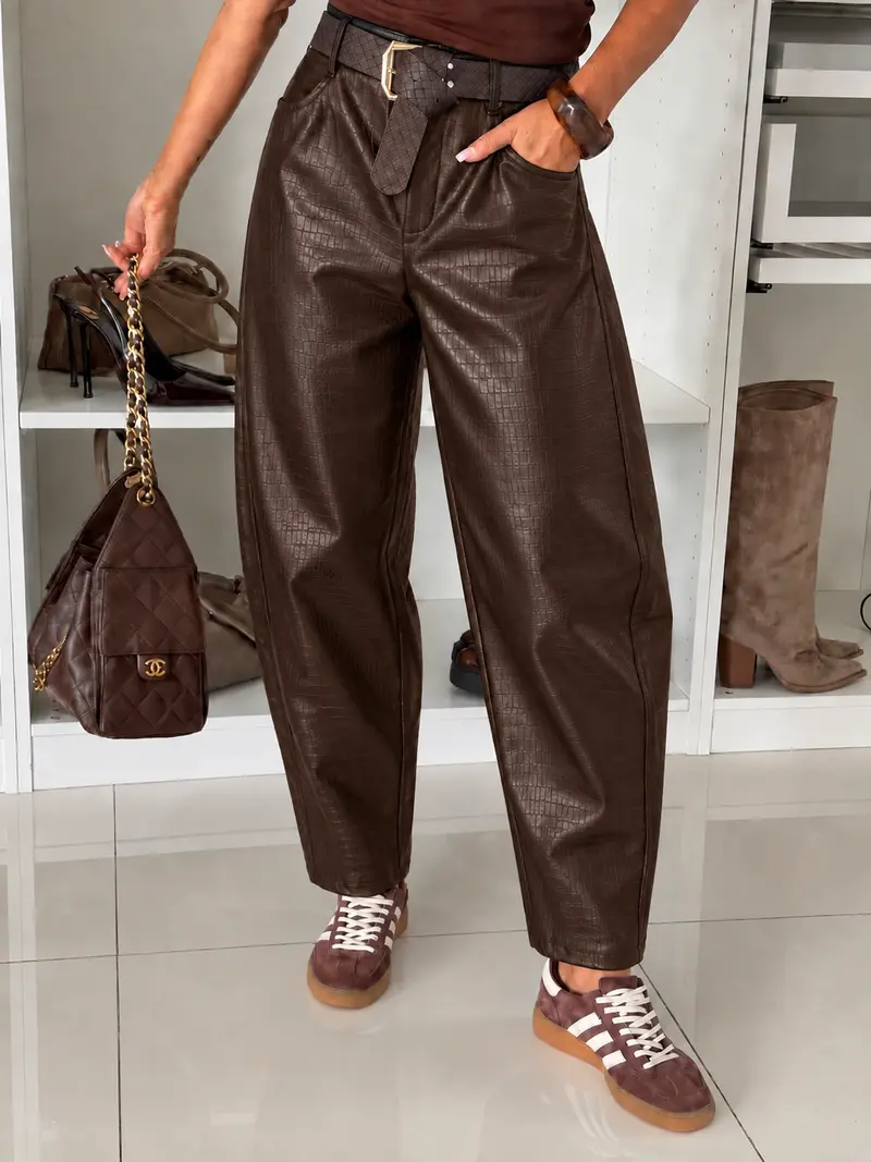 Leather-look Ballon Pants