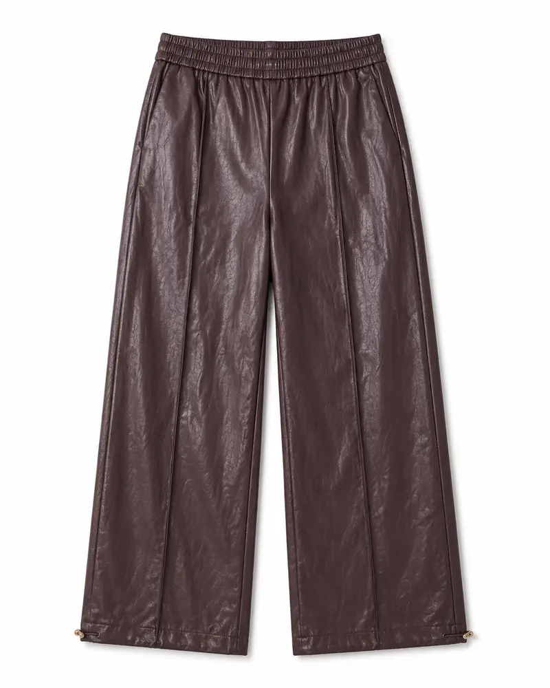 Leather-Look Wide Pants