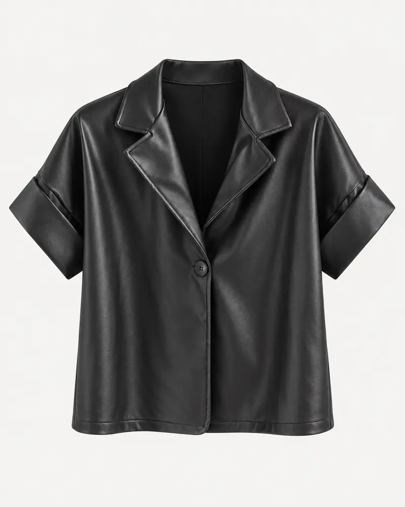 Leatherlook Cropped Blazer