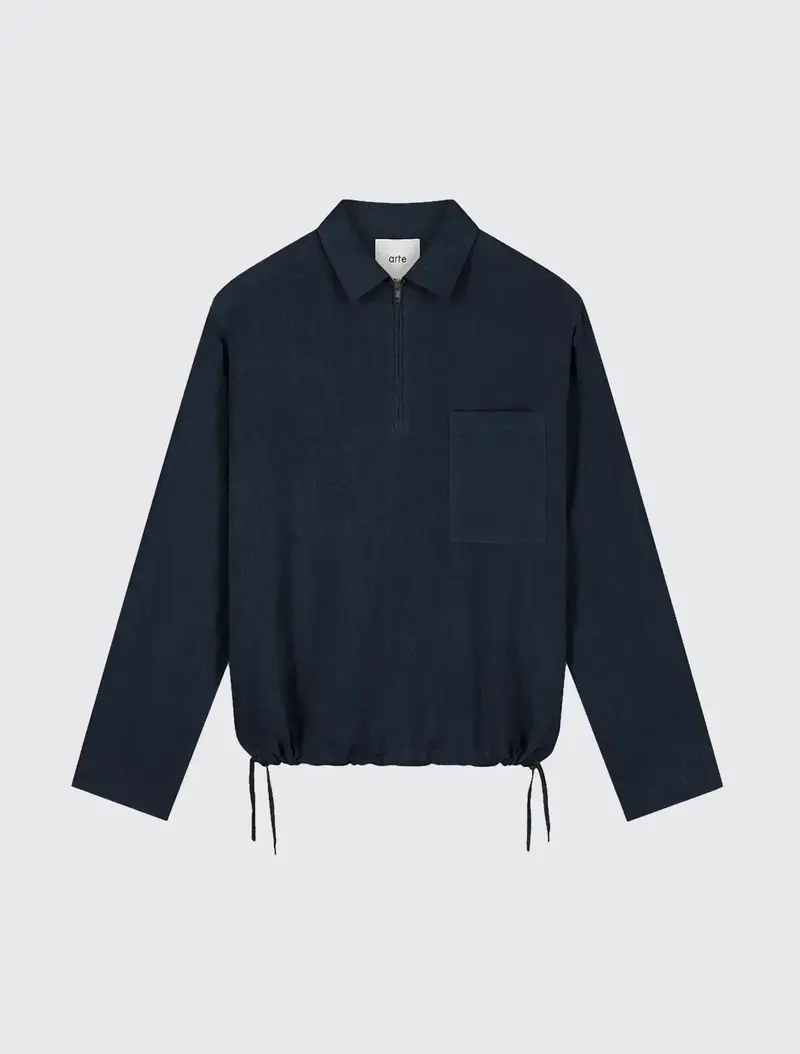 Linen Quarter Zip Pullover