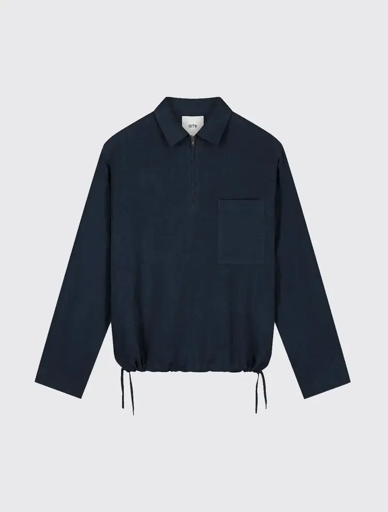 Linen Quarter Zip Pullover