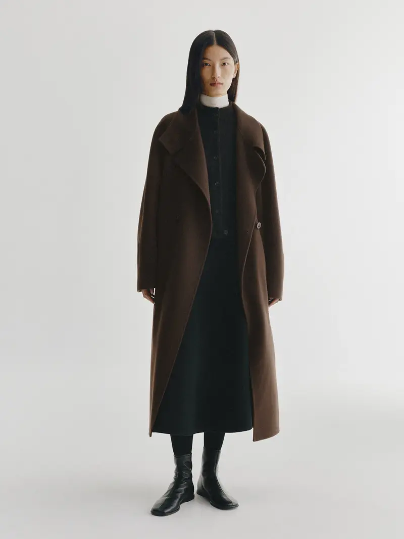 Lisa Yang | Doublé Button Coat Dark Oak