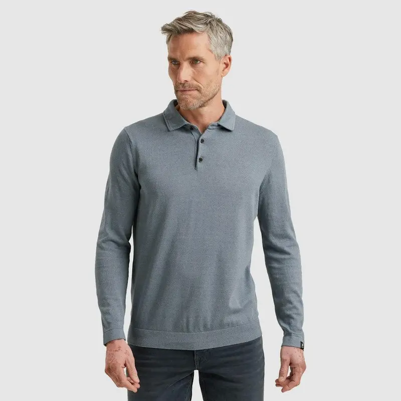 Long sleeve polo cotton modal