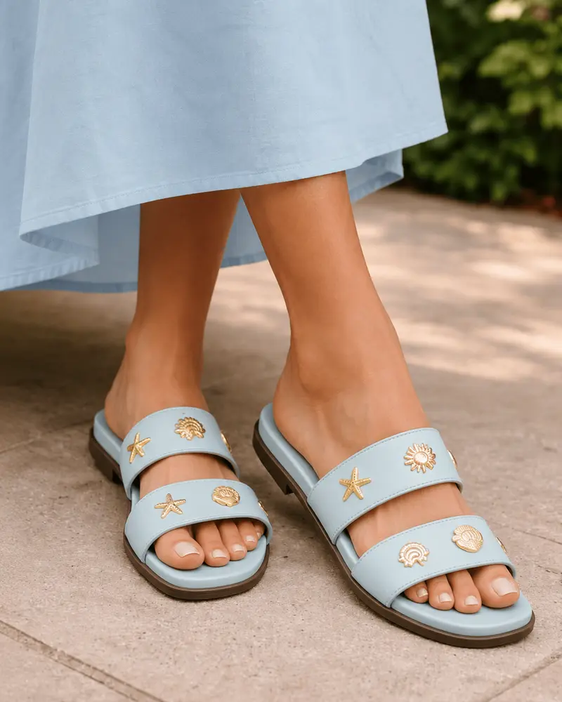 Louisa Blue Slides