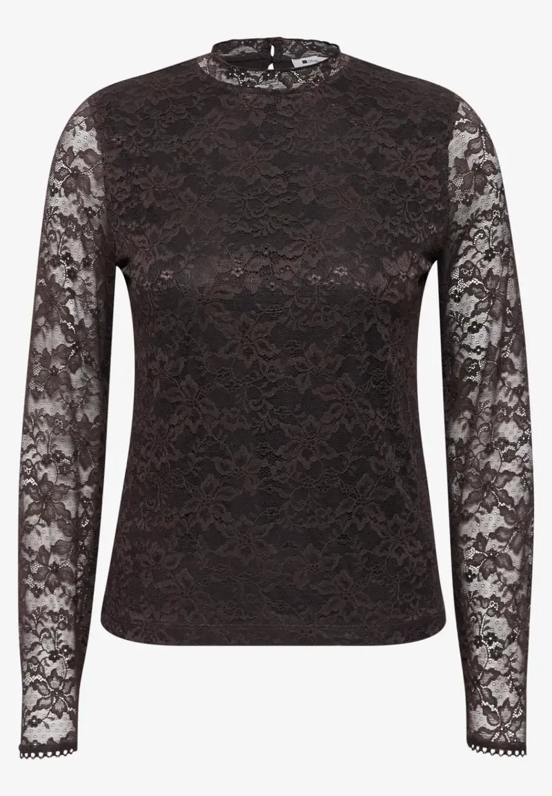 LTD QR lace turtle neck shirt