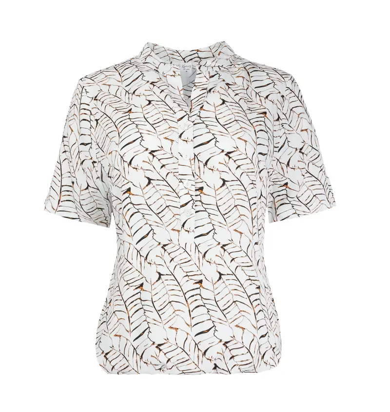 Lucie SS Ecru Feathers Woven | Ecru