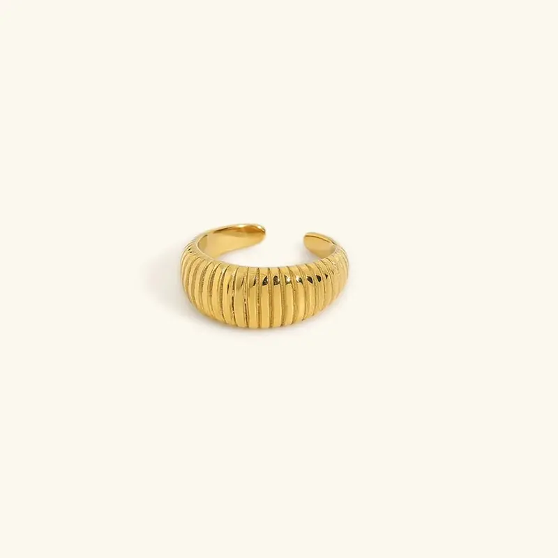 Luden Böjd Ring i Guld