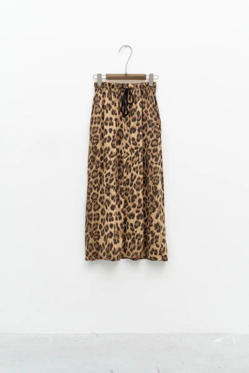 Lumina lange rok leopard - Camel