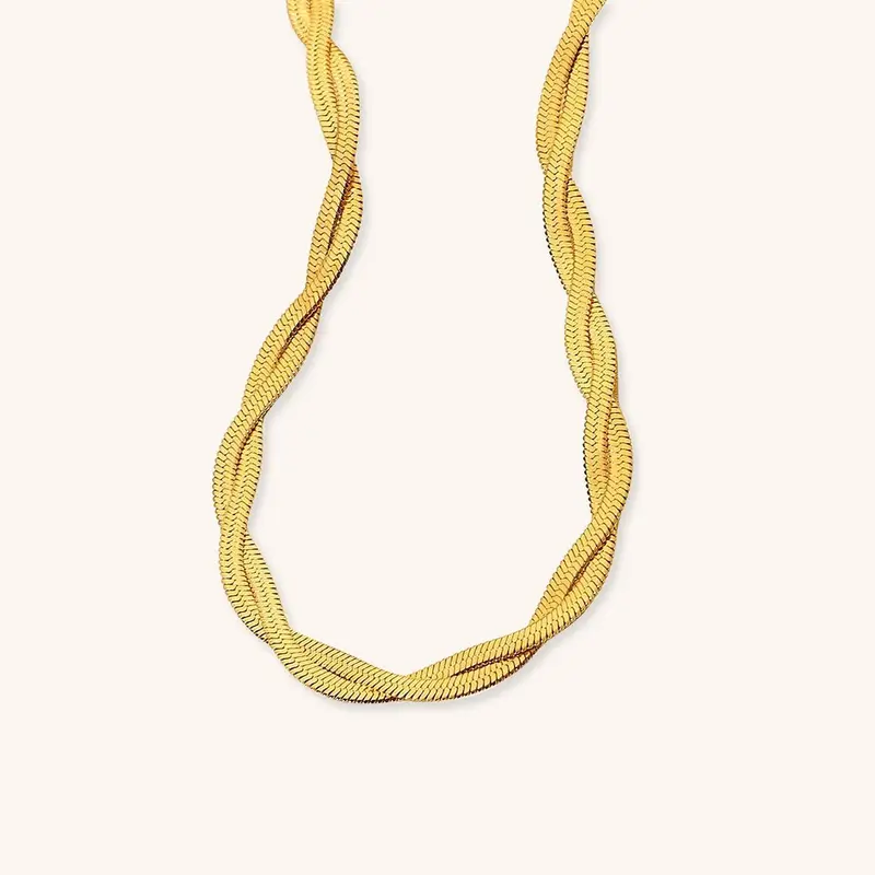Lysa Tvinnat Halsband i Guld