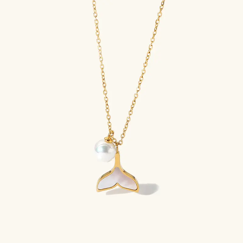 Mermaid Pärlhalsband i Guld