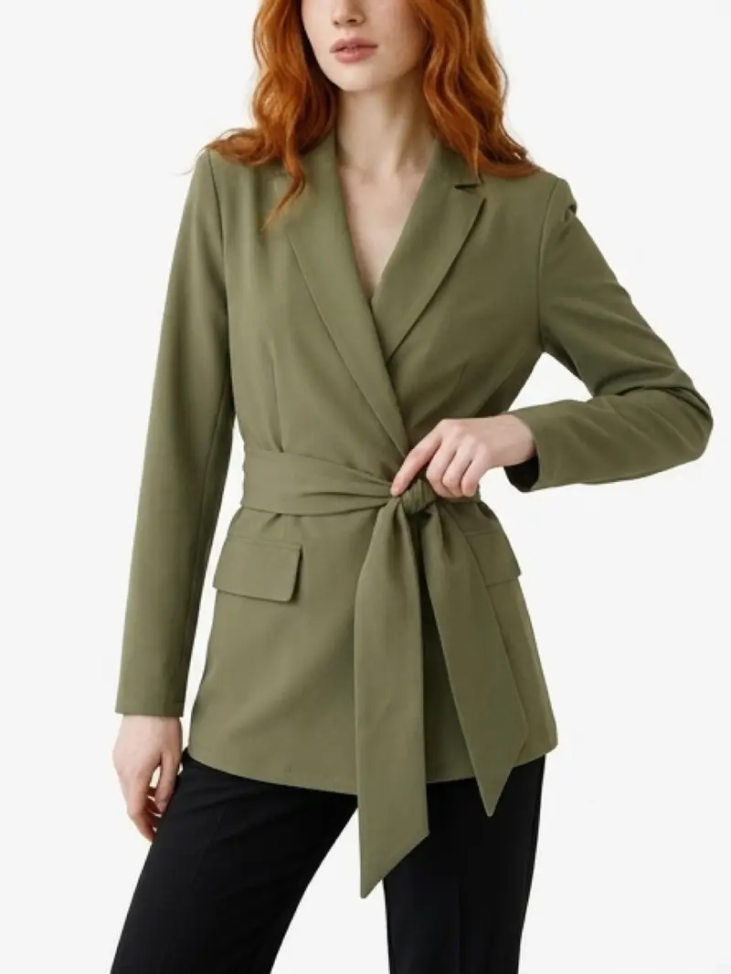 Mi Piace-Blazer Belted 202823-Olive