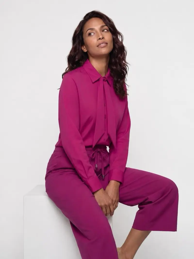 Mi Piace-Blouse Bow 202709-Magenta Purple