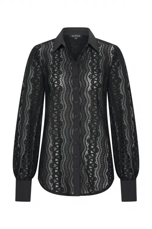 Mi Piace Blouse Kant 202352-Black