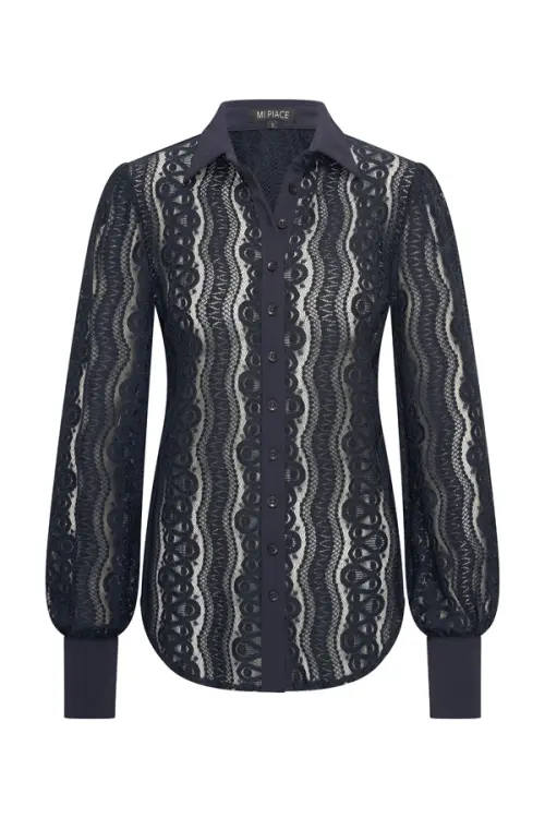 Mi Piace Blouse Kant 202352-Dark Blue