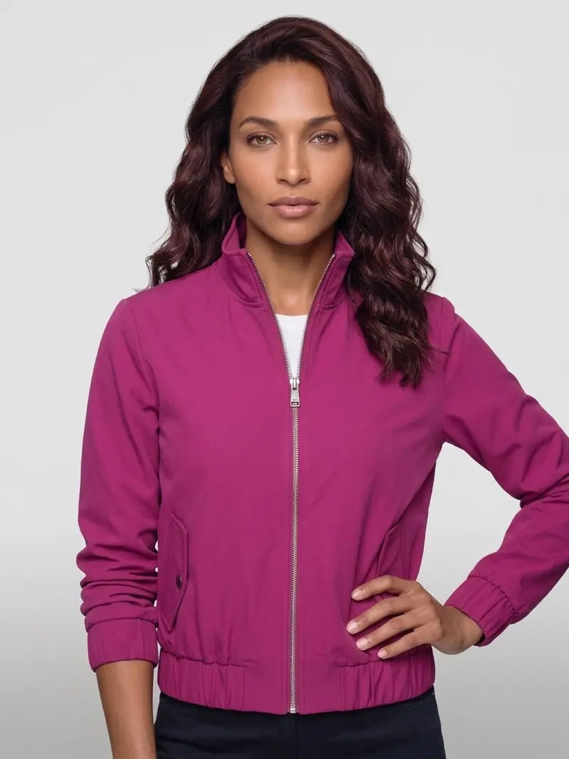 Mi Piace-Funnel Jacket Oversized 202868A-Magenta Purple