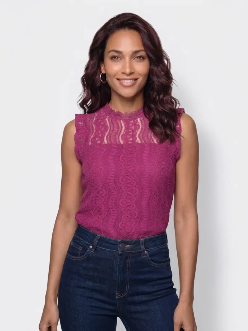 Mi Piace-Kanten Top 202486-Magenta Purple