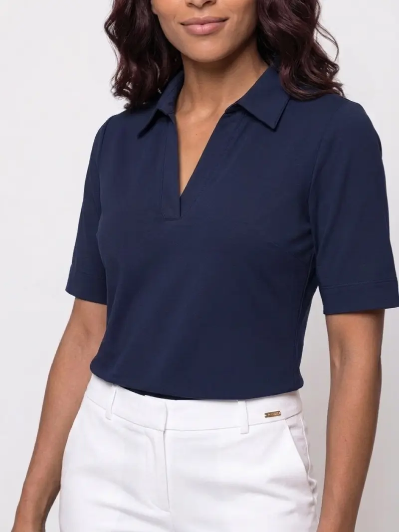 Mi Piace-Polo Top Puff Sleeves 202853-Dark Blue
