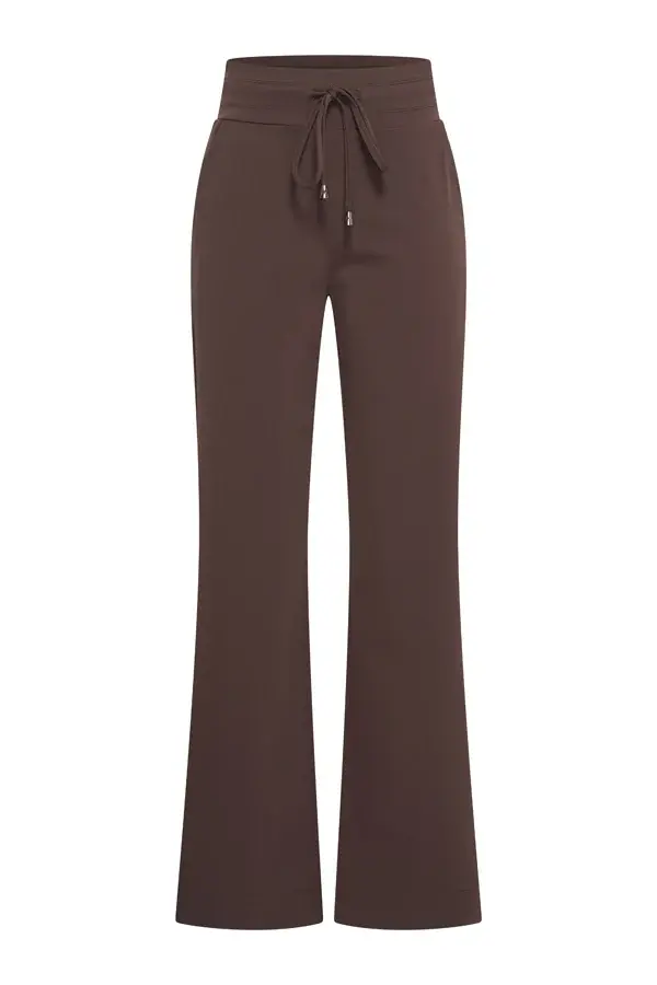 Mi Piace-Travel Broek Straight 202089-Espresso