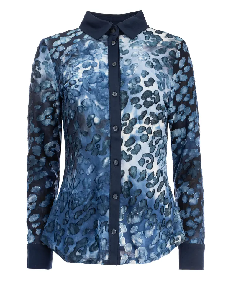 Micha LS Blue Raw Edge Drops Tricot | Blue