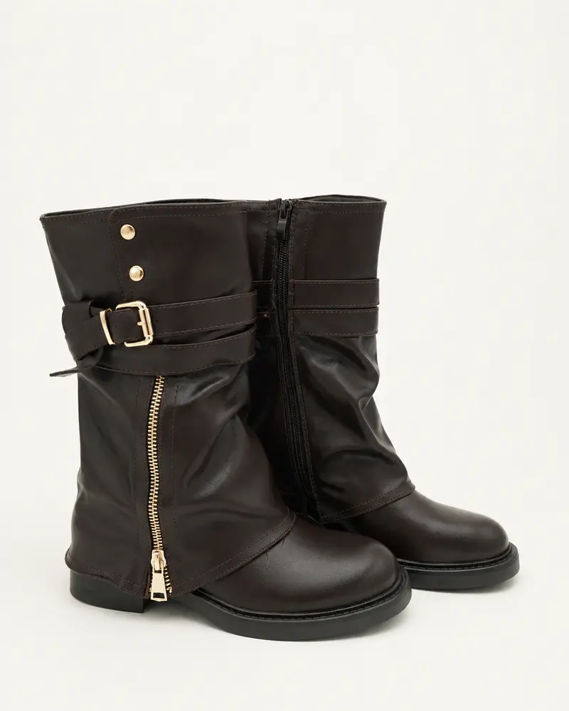 Miley Biker Boots - Brown