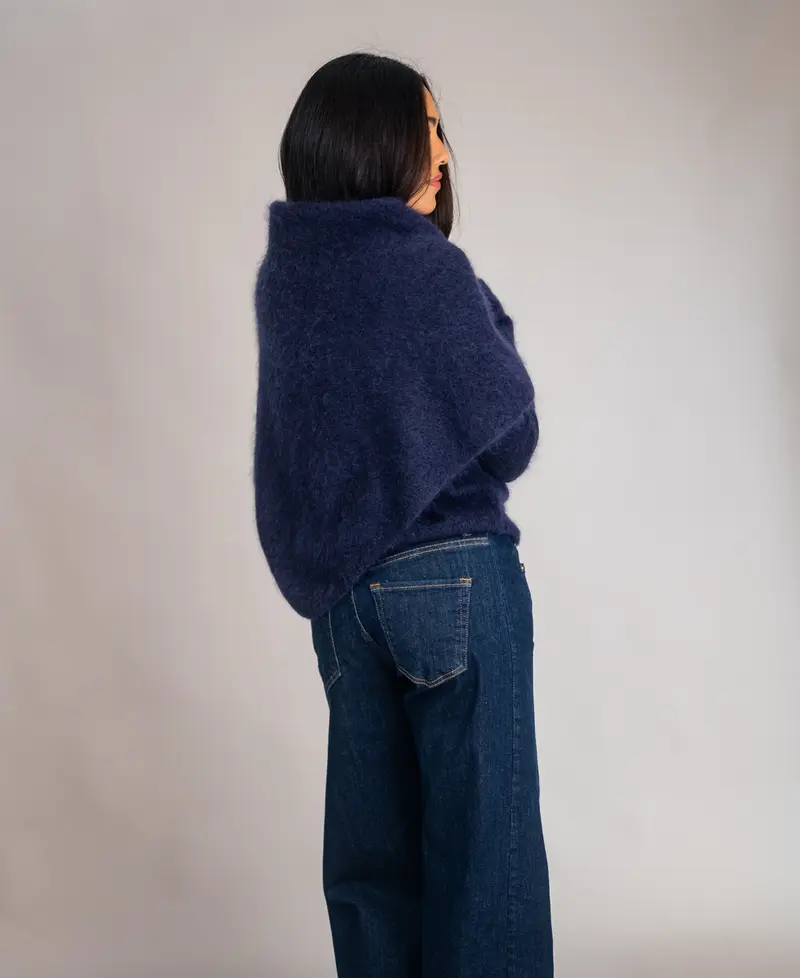 Mohair Sjaal LA LILOU Navy