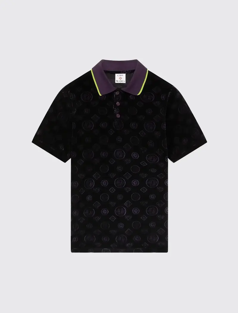 Monogram Velour Polo Shirt