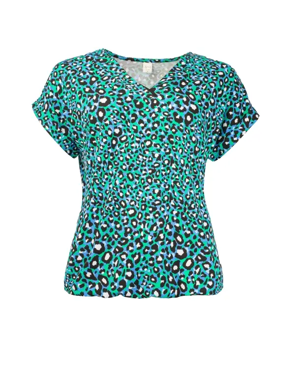 NED top noxan leopard tricot groen