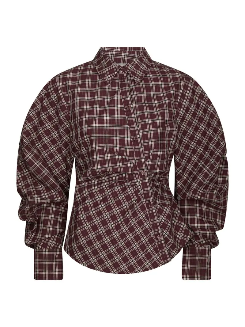Neoella check shirt plum