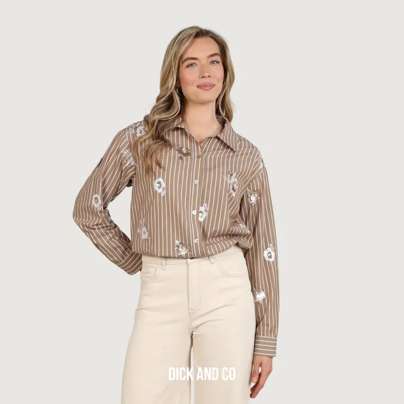 Newport blouse Stripe Flower
