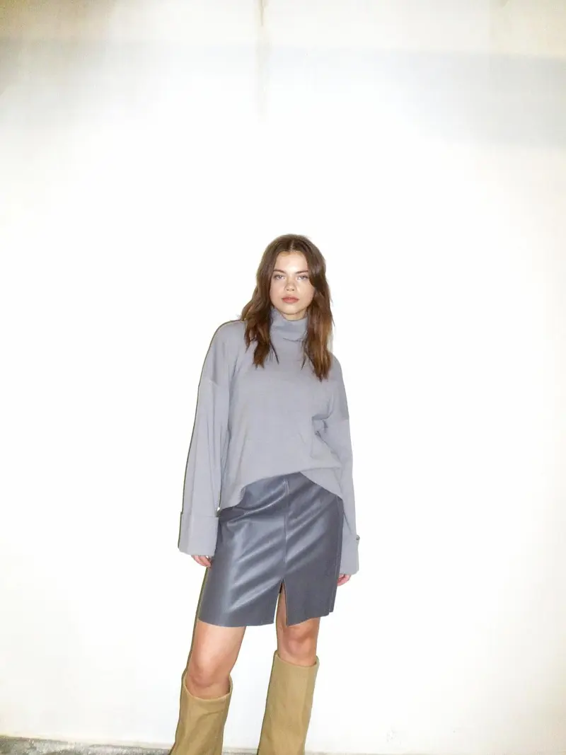 NMCLARA PENNY PU HW SLIT SKIRT NOOS