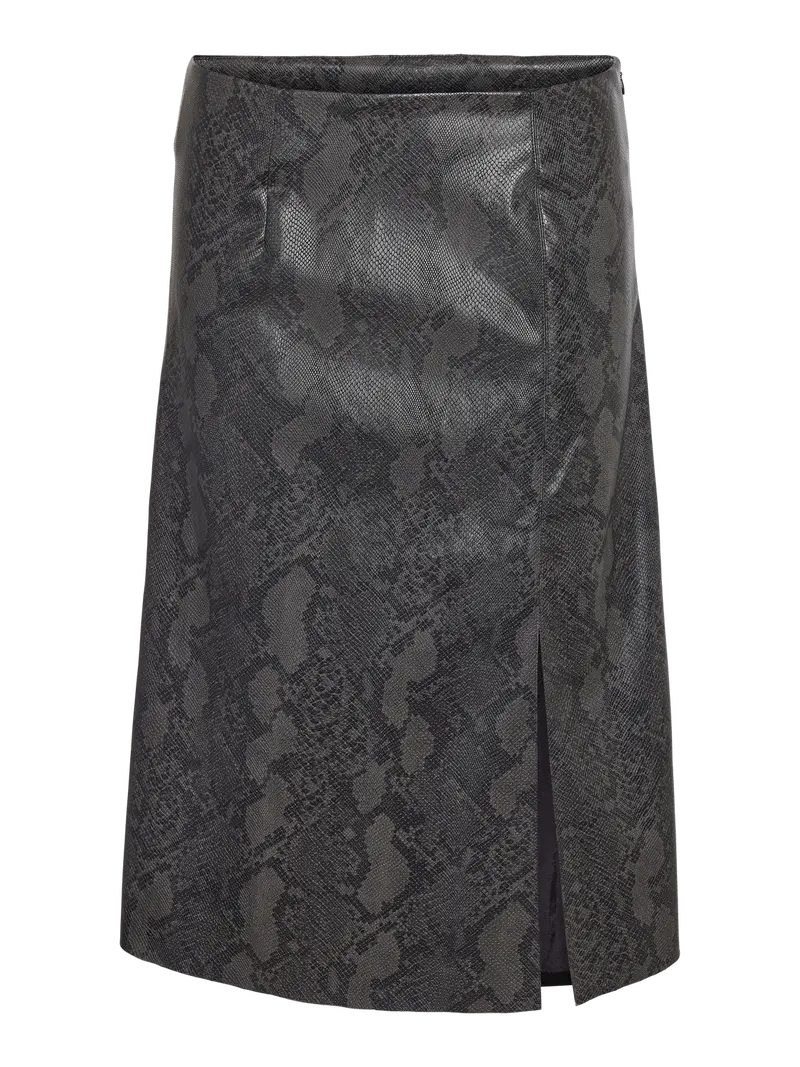 NMMIA CLARA PU HW SLIT MIDI SKIRT