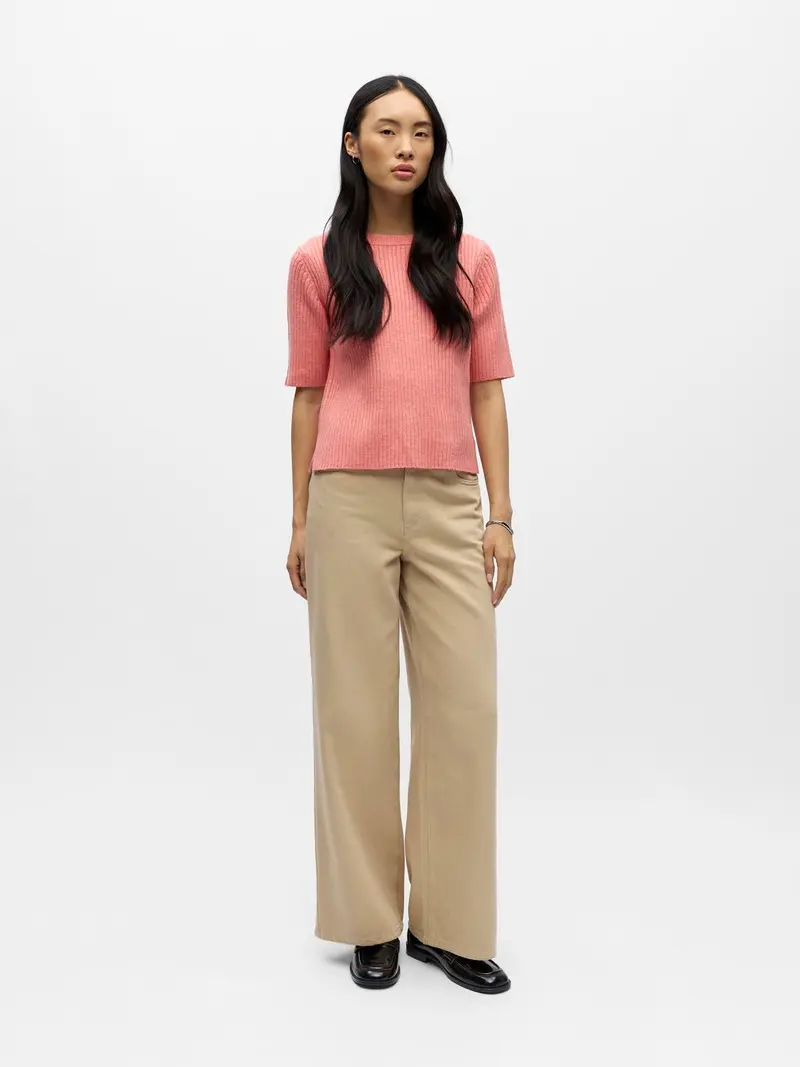 OBJELVA 2/4 RE O-NECK KNIT