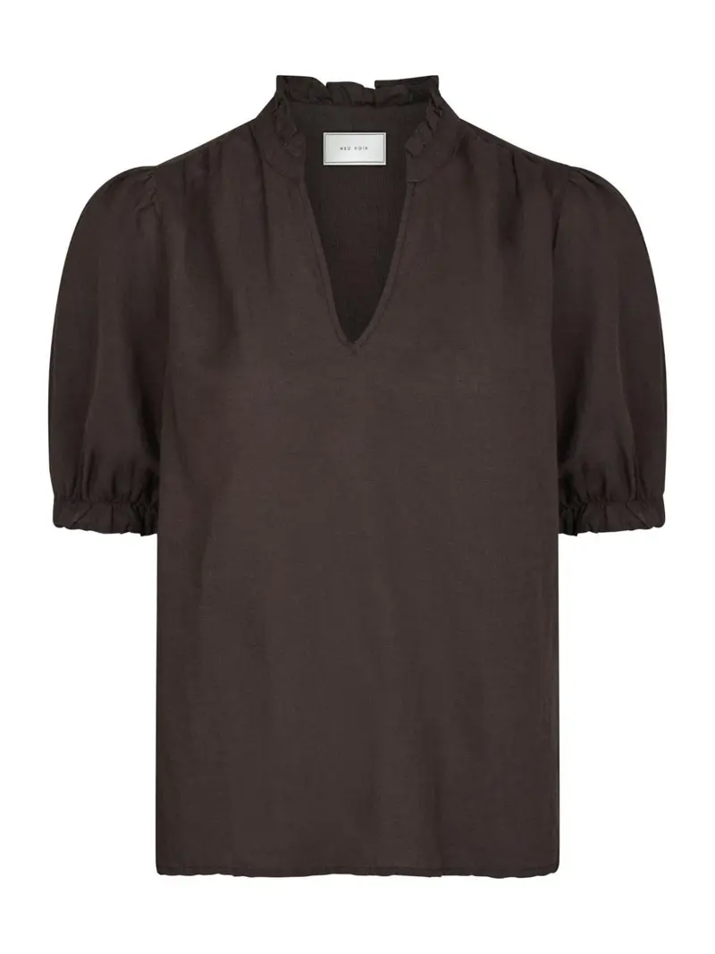Odesa linen blouse dark brown
