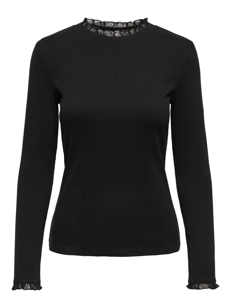 ONLLESLIE L/S LACE MIX TOP JR
