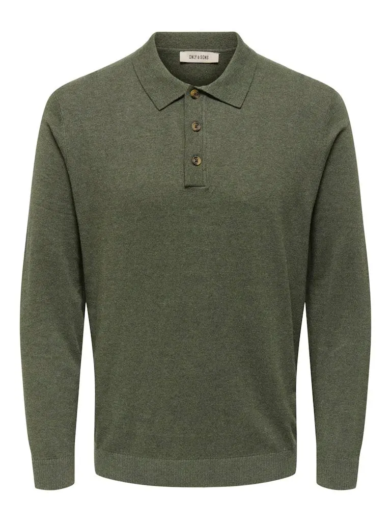 ONSLOUI REG 12 LS MEL POLO KN
