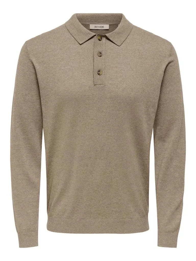 ONSLOUI REG 12 LS MEL POLO KN