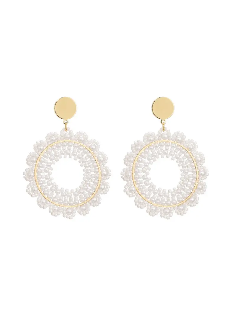 Oorbellen - Off White Flower