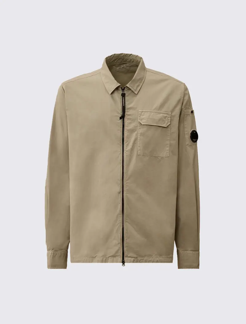 Organic Gabardine Zipped Overshirt