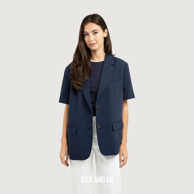 Oversized blazer met korte mouwen