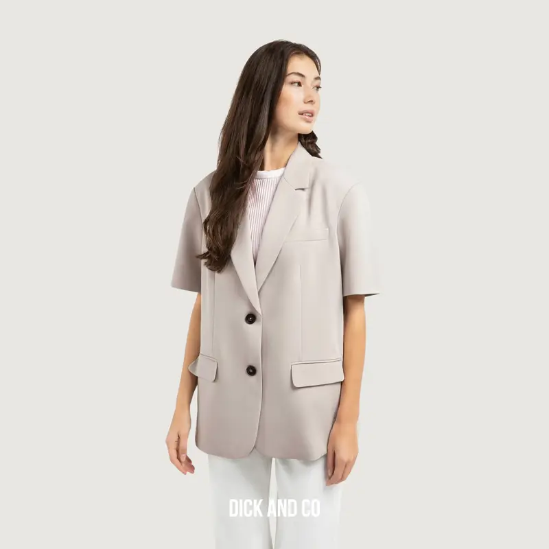 Oversized blazer met korte mouwen