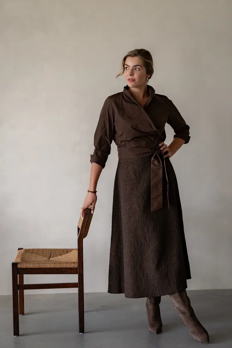 Overslagblouse Irma irma-26 Brown