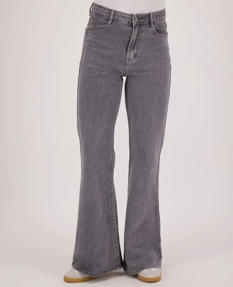 Pant Flare Stretch Denim | Grey