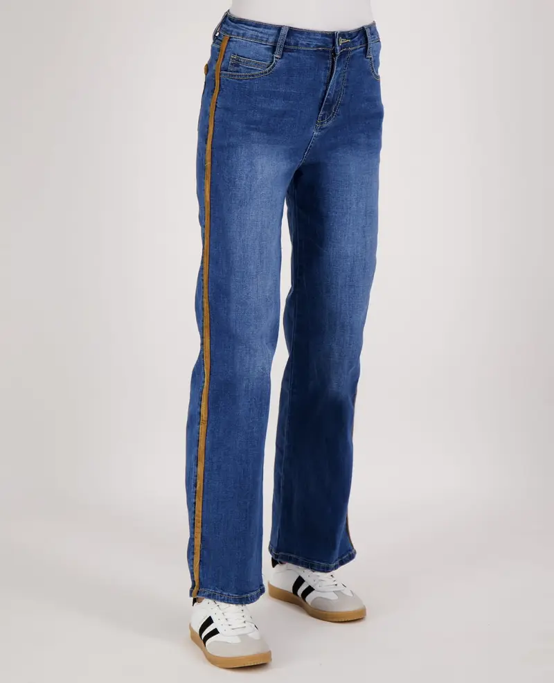 Pant Straight Denim | Dark Denim/Camel