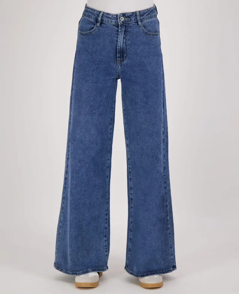 Pant Wide Leg Straight Denim | Medium Denim