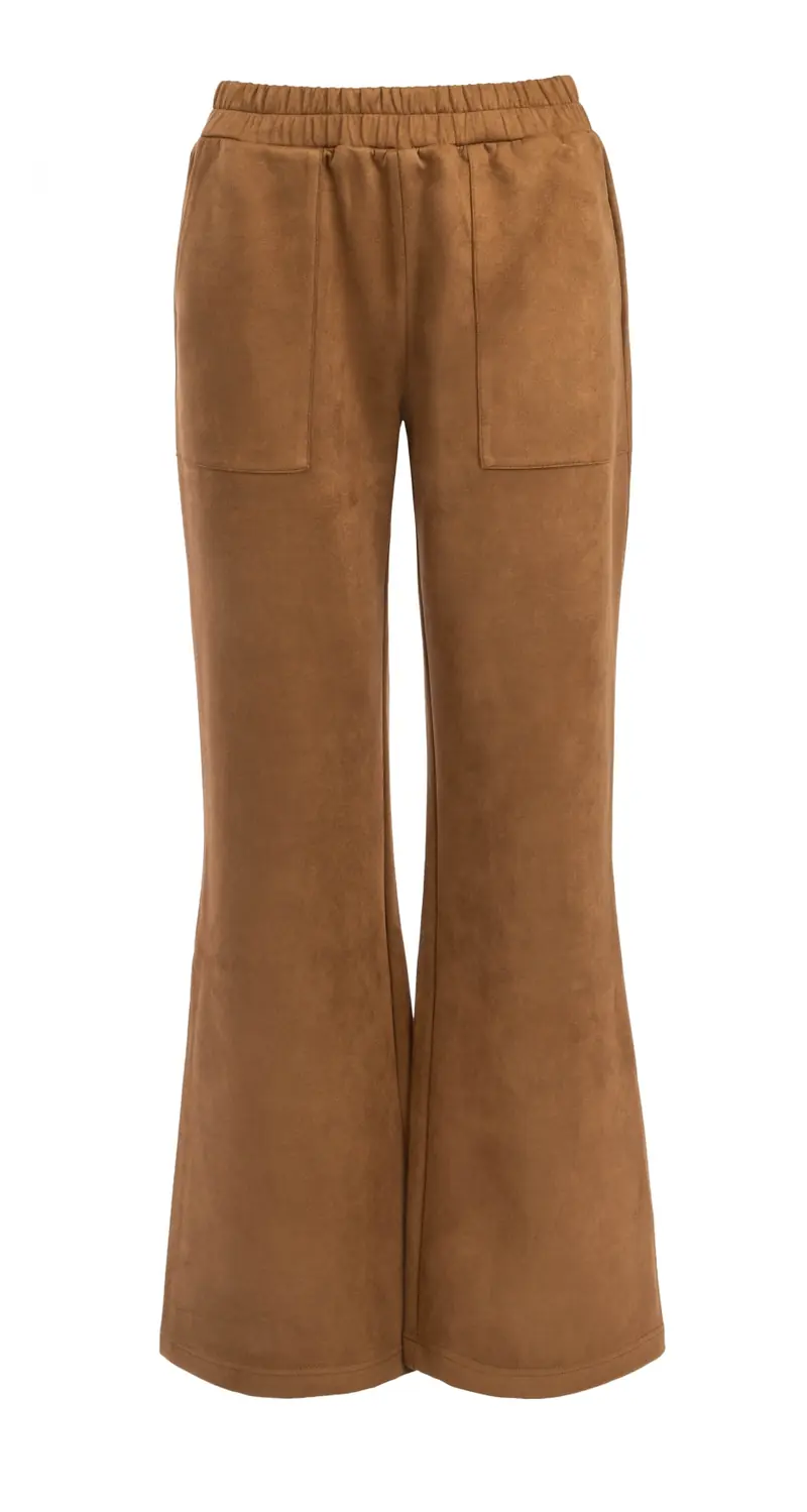 Pantalon Fiska-RMJ Suedine | Downtown Brown