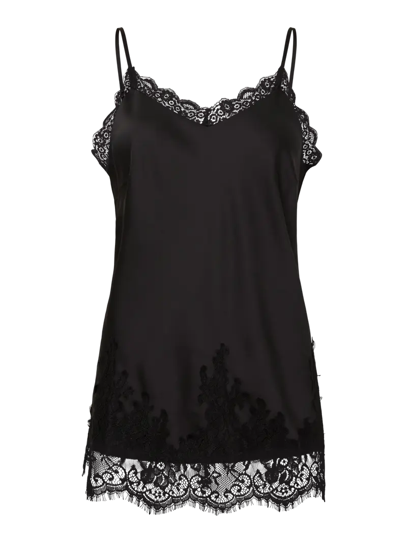 PCJESSA LONG SINGLET W/LACE QX
