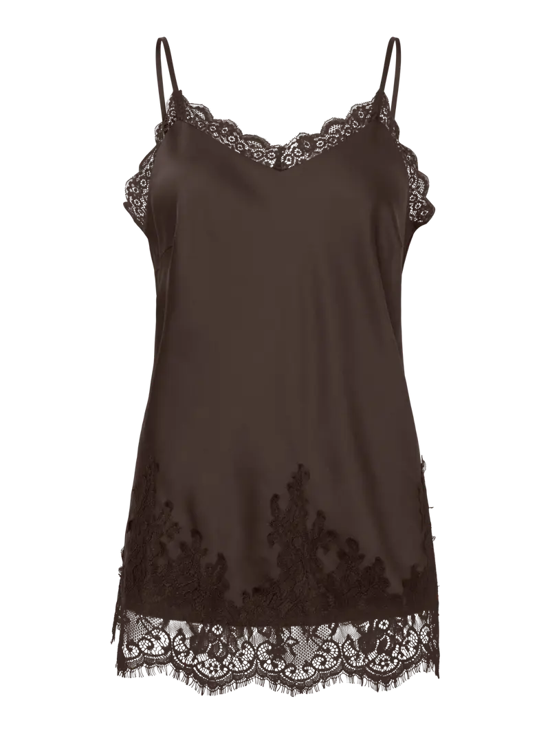 PCJESSA LONG SINGLET W/LACE  QX