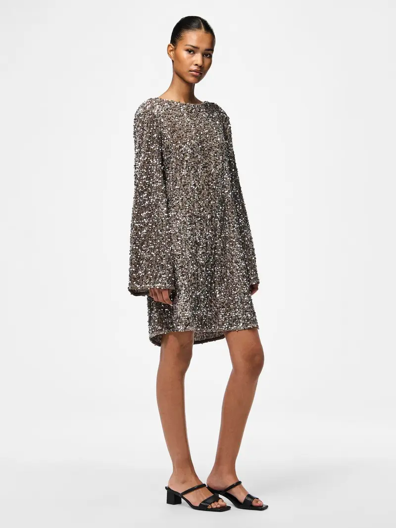 PCKAM LS DEEP BACK BOW DRESS