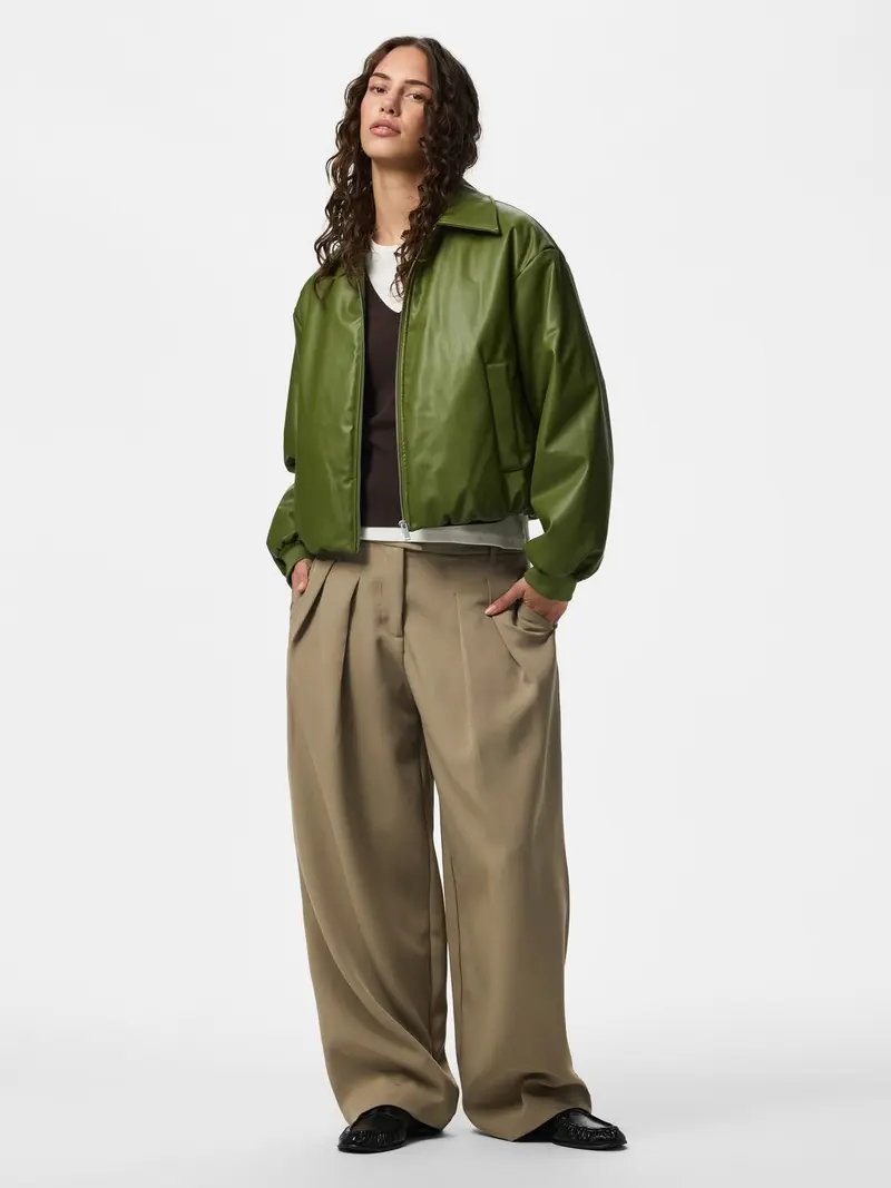 PCLARA PADDED COATED BOMBER JACKET